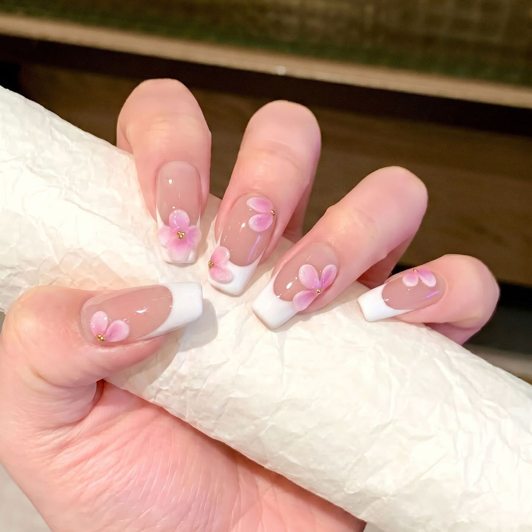 Floral Embellished Press-On Nail Set Kalsten