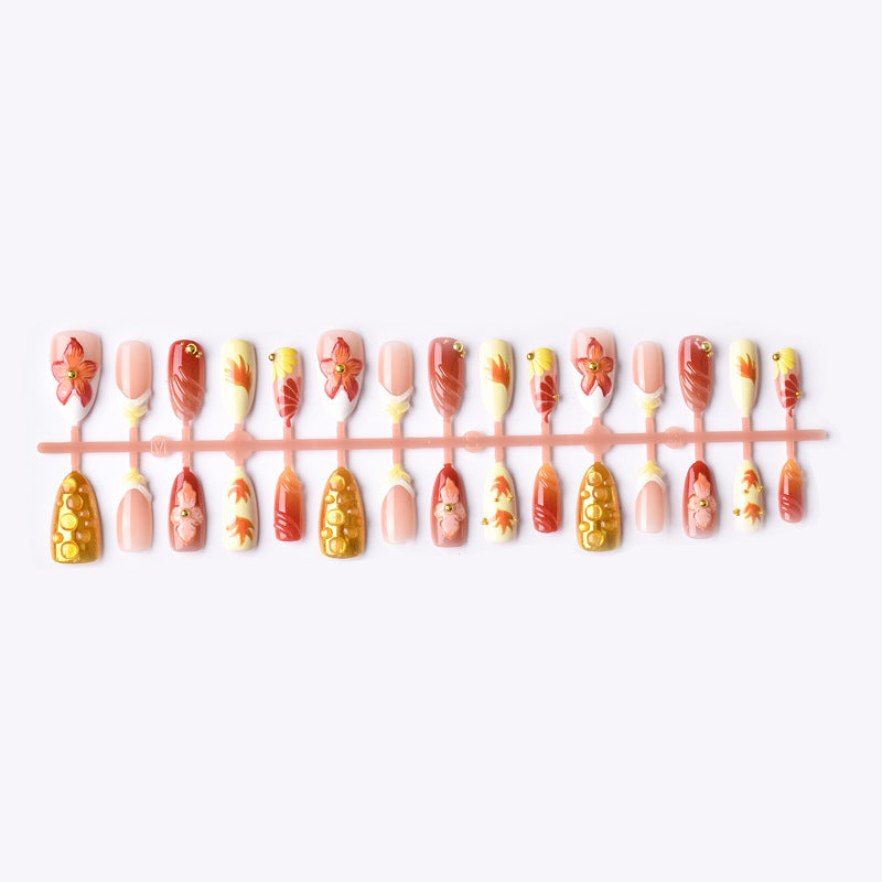 Artistic Floral-Design Press-On Nails