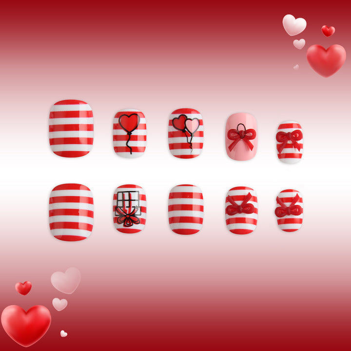 Festive Heart and Balloon Nail Art Set Kalsten