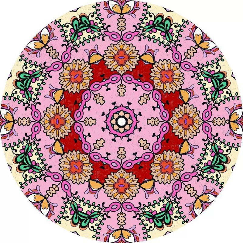 Circular Vintage Floral Area Rug Kalsten