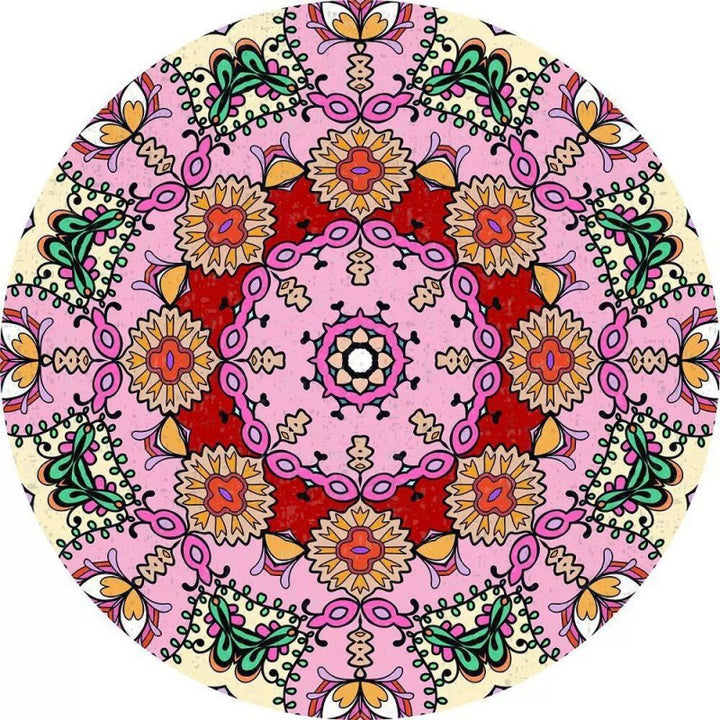 Circular Vintage Floral Area Rug Kalsten