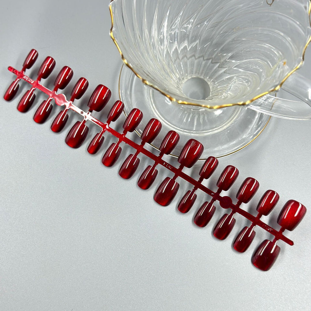 Glossy Red Press-On Nail Set Kalsten