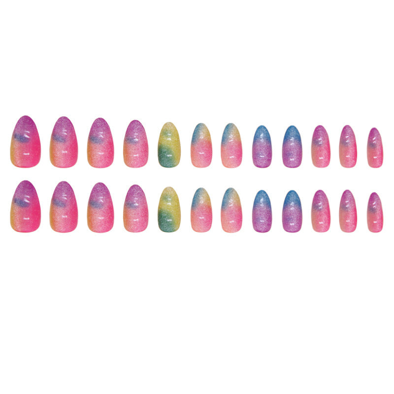 Colorful Ombre Glitter Press-On Nails Kalsten
