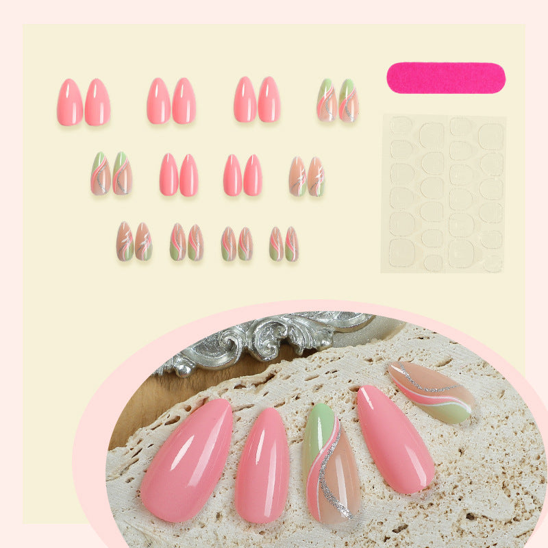 Premium Artistic Press-On Nail Set with Elegant Floral Designs Kalsten