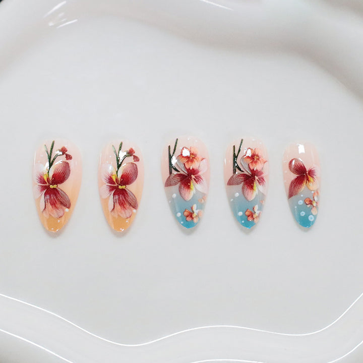 Floral Embellished Nail Art Kalsten