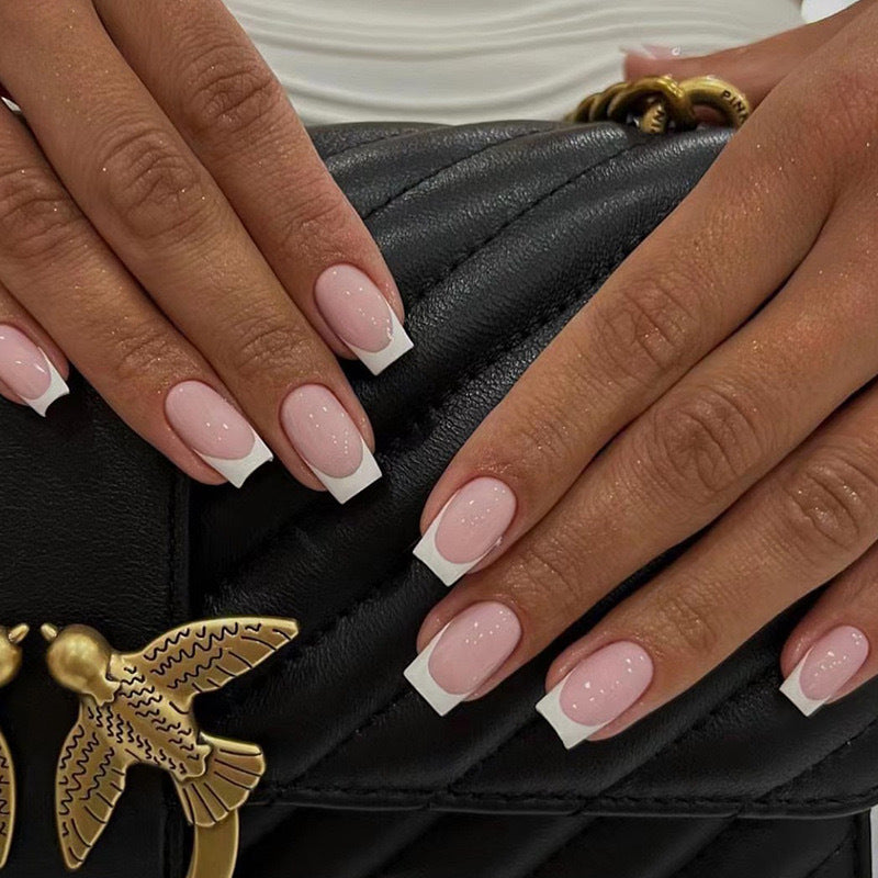 Acrylic Nail Set with Stylish French Design Kalsten
