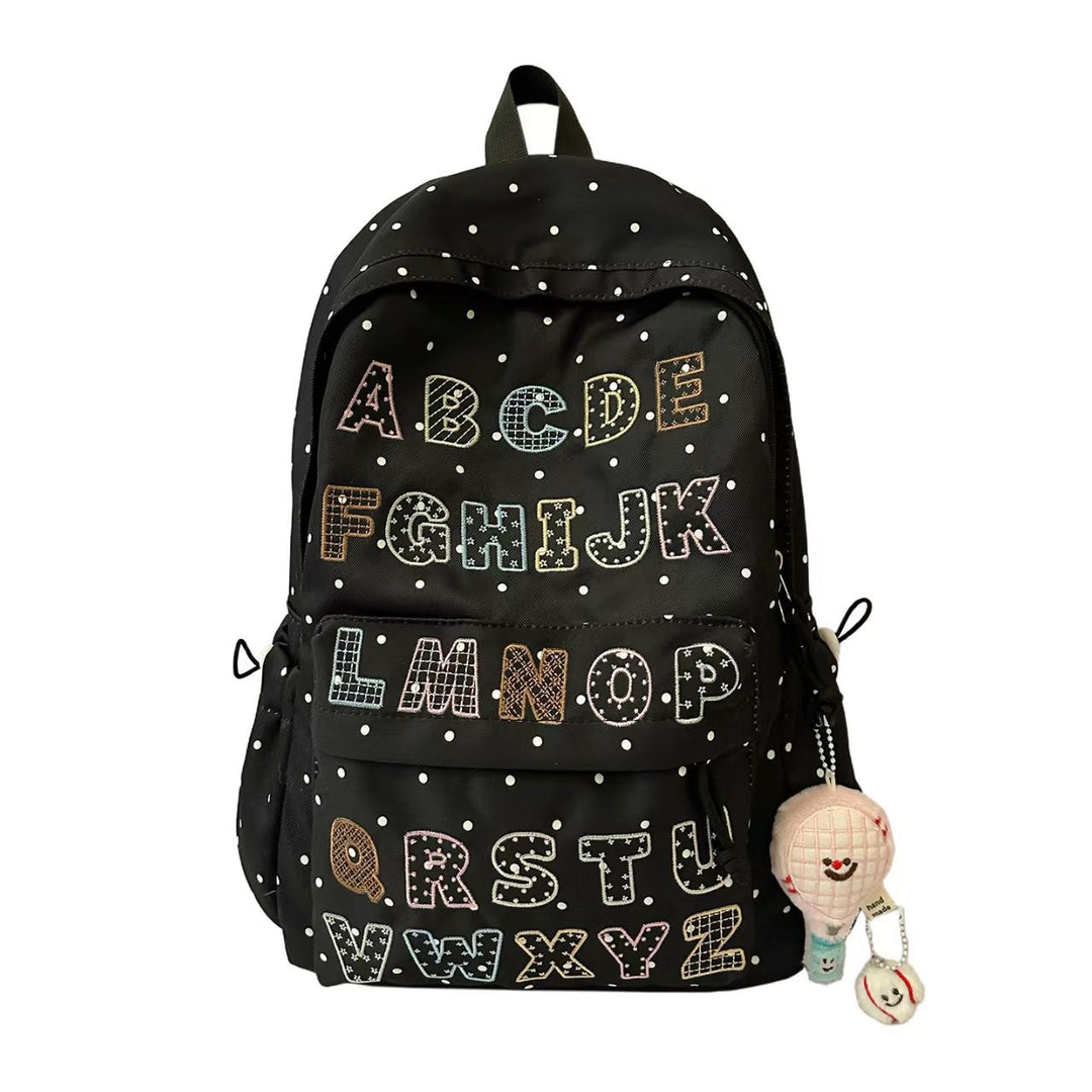 Backpack with Innovative ABC Motif and Multifunctional Pockets Kalsten