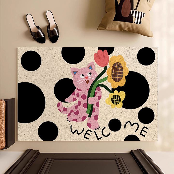 Playful Cat-Themed Decorative Mat Kalsten