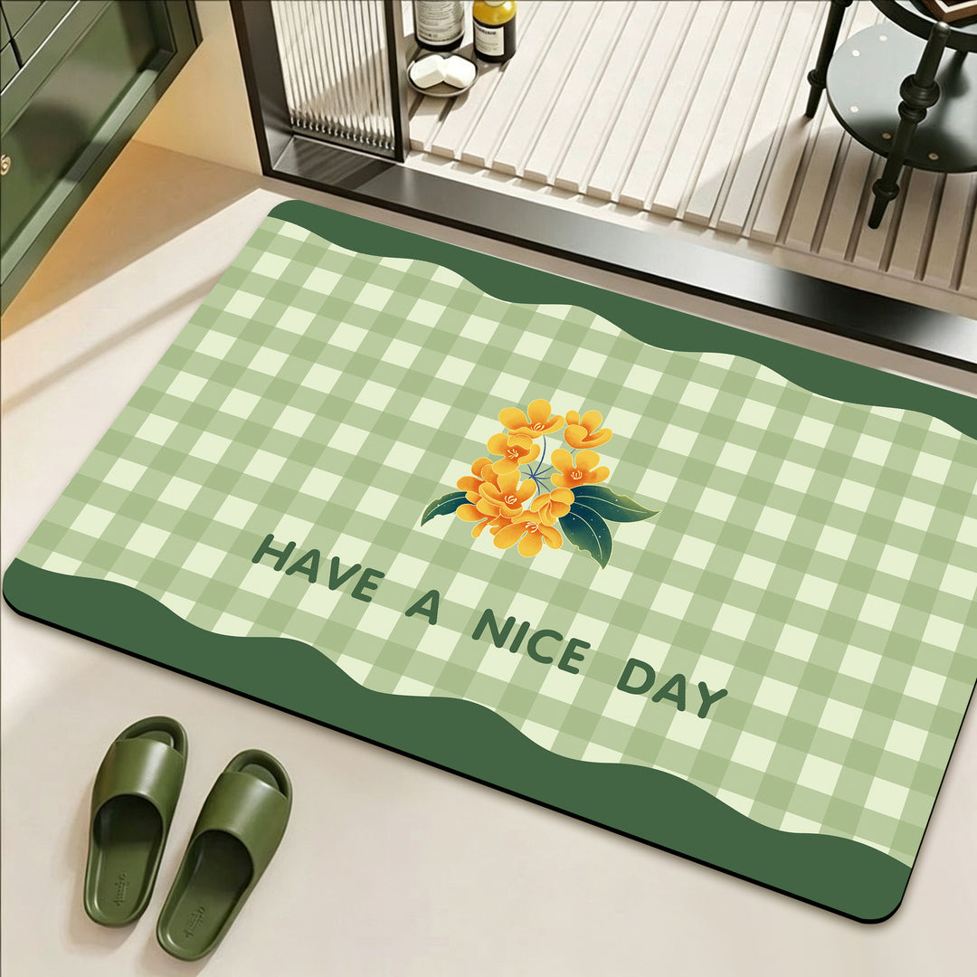 Stylish Floral Patterned Comfort Bath Mat Kalsten