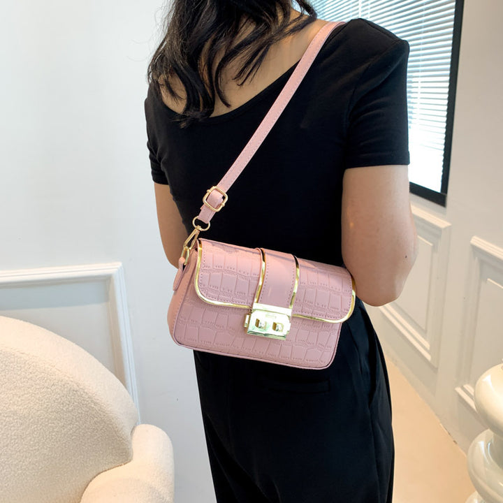 Elegant Crocodile-Textured Crossbody Handbag