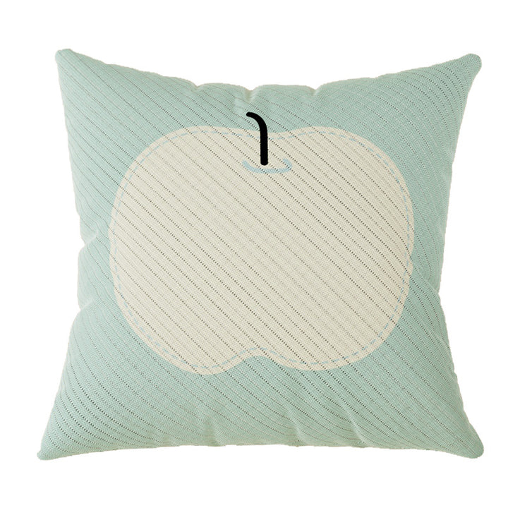Decorative Cotton-Linen Throw Pillow Cover Set with Pastel Shape Motifs and Quilted Texture