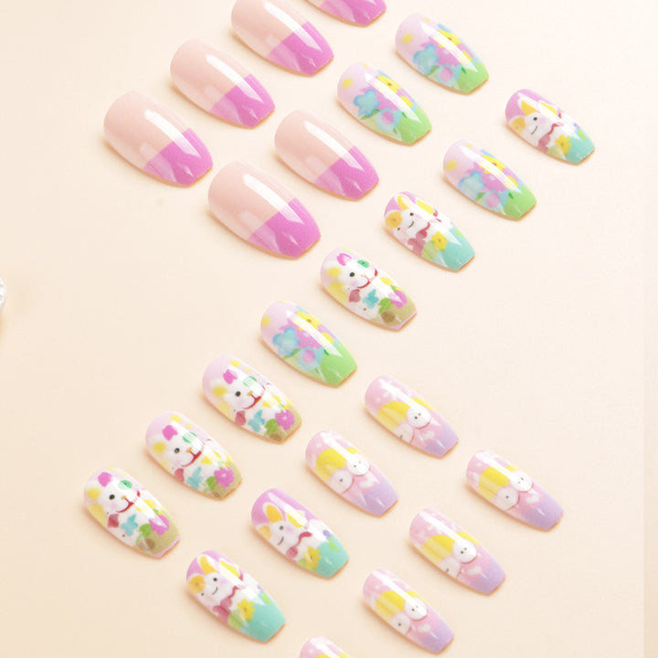 Artistic Spring-Themed Press-On Nail Art Kalsten