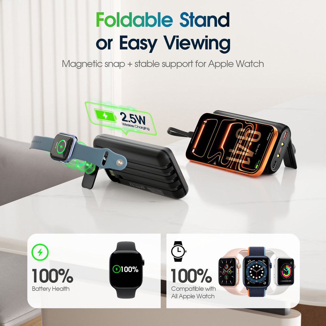 Power bank with integrated charging cables and LCD display Kalsten