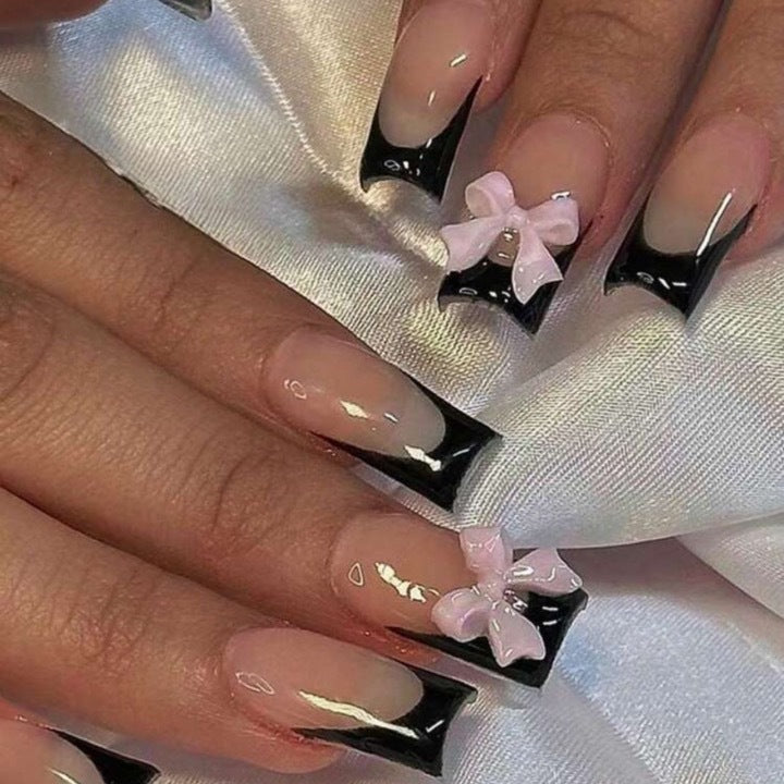 Artificial nail tips with bow design Kalsten