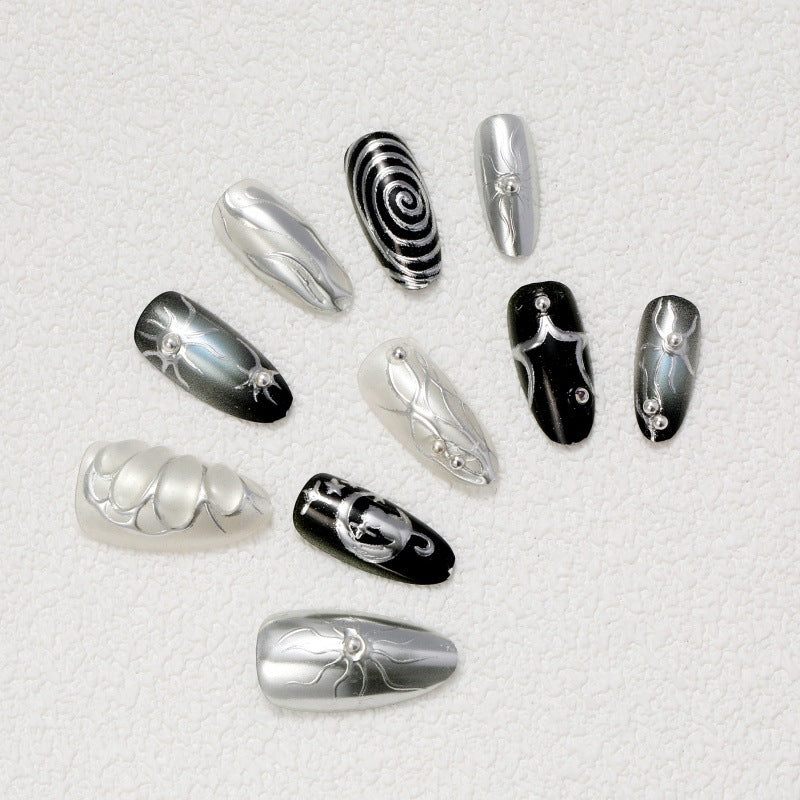 Artificial nails with metallic effects and complex designs Kalsten