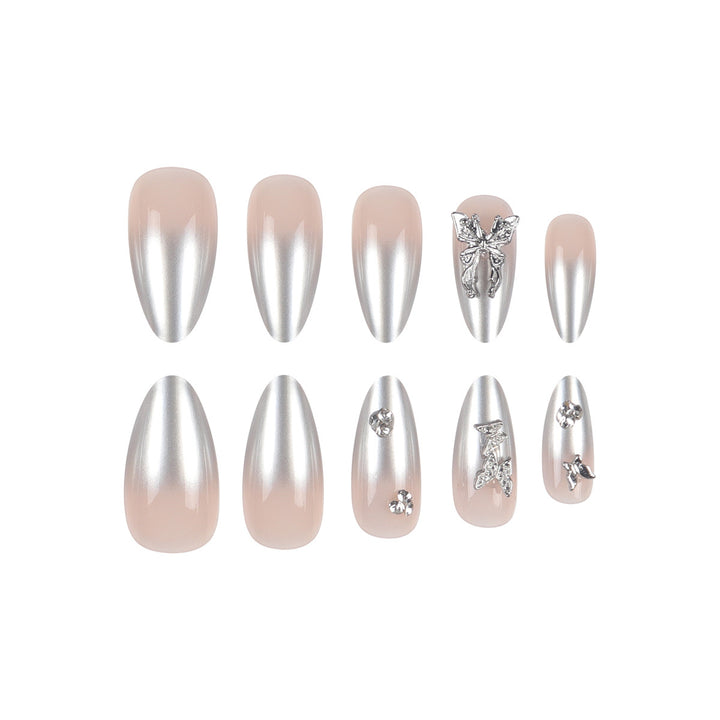 Glamorous Metallic Stiletto Press-On Nails Kalsten
