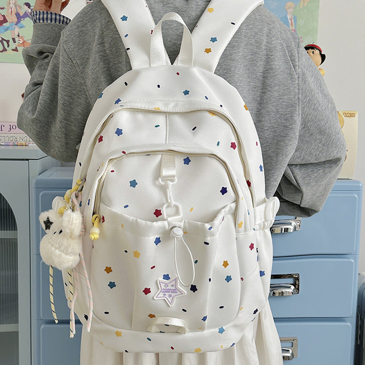 Backpack with Colorful Star Pattern and Versatile Compartments Kalsten