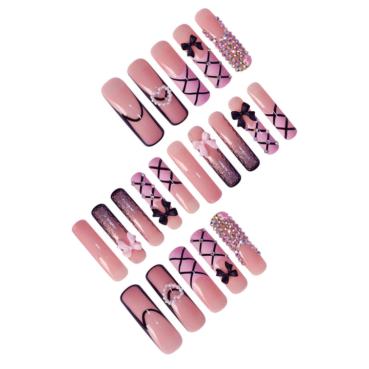 Luxury Nail Art Set with Rhinestone and Bow Accents Kalsten