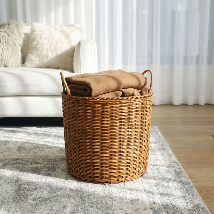 Handmade storage basket made of natural wicker Kalsten