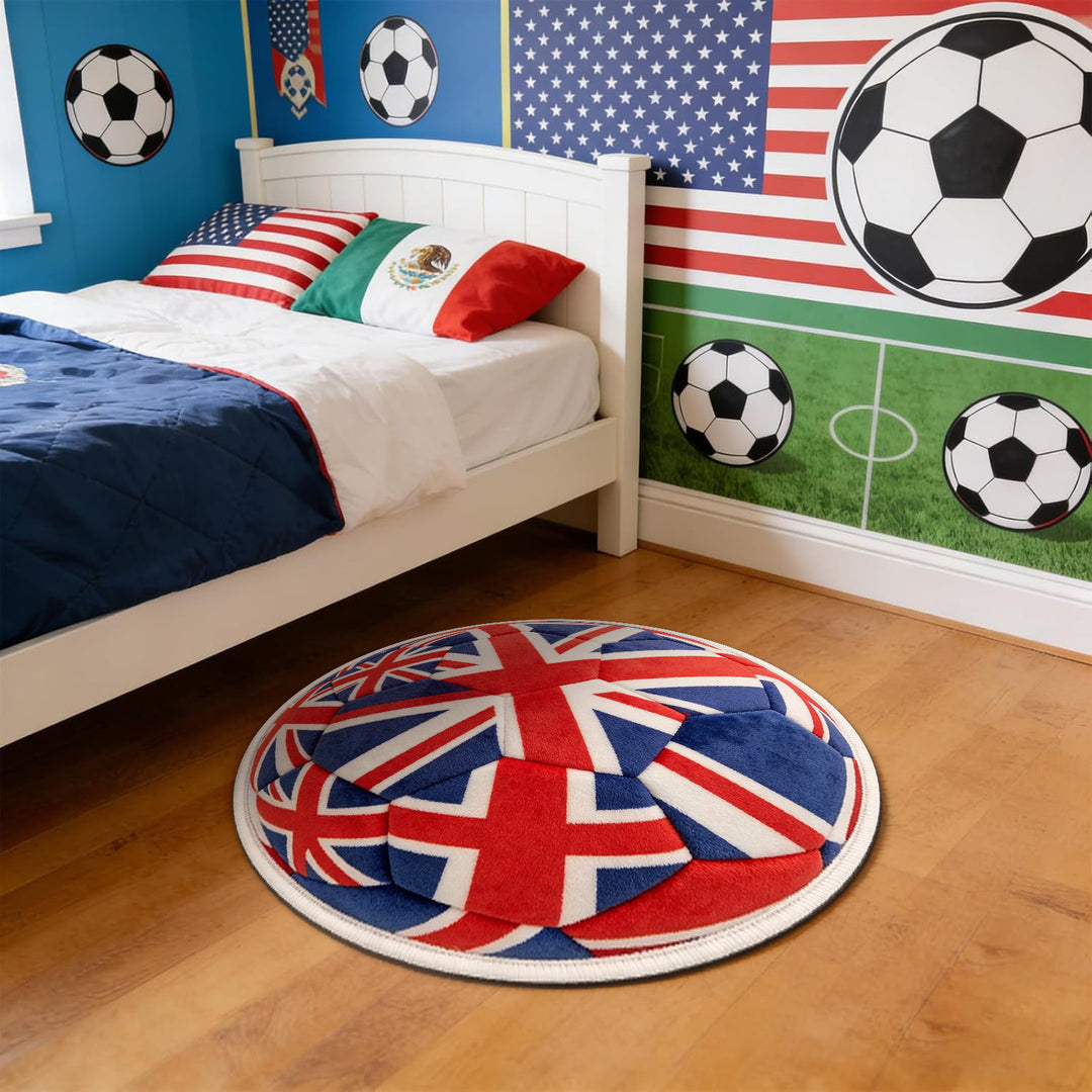 Soccer Ball-Themed Area Rug