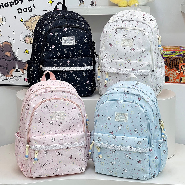Playful Star-Printed School Backpack Kalsten