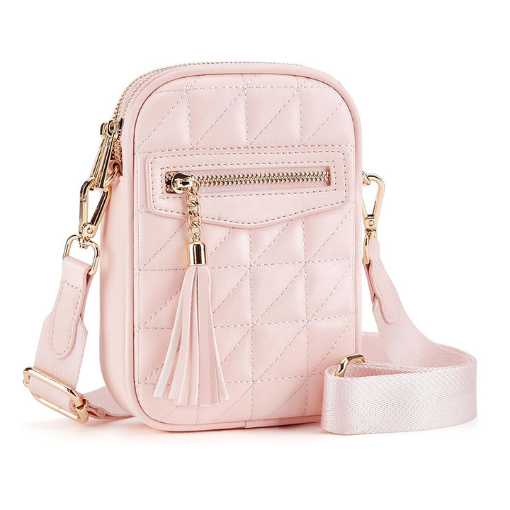 Stylish shoulder bag with quilted design and Kalsten pendant