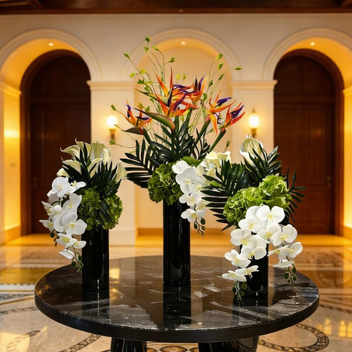 Elegant Faux Orchid Floral Centerpiece