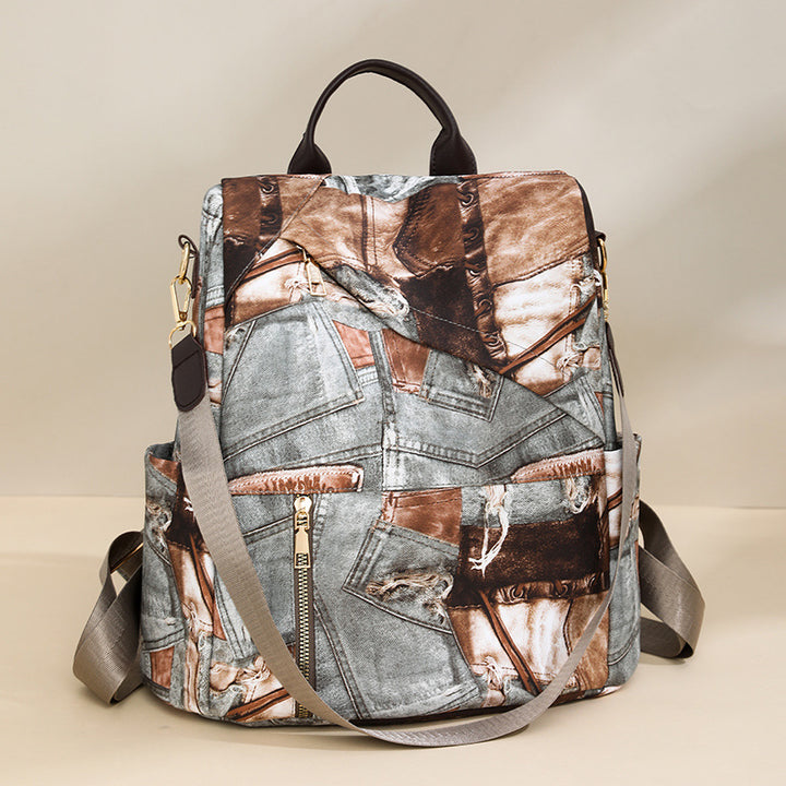 Stylish Denim Pattern Backpack Kalsten