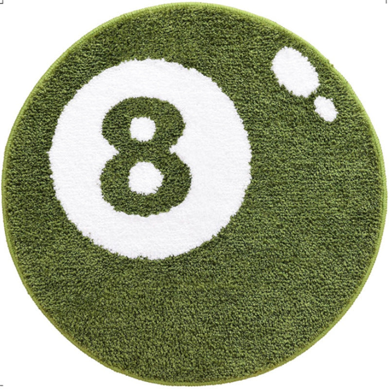 Playful Round Pool-Themed Rug