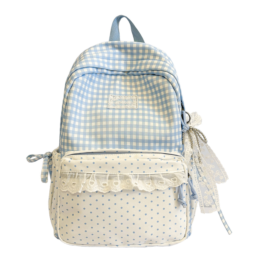 Stylish Gingham Patterned Backpack Kalsten