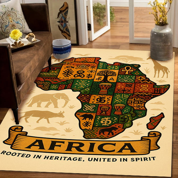 Artistic African Map Area Rug Kalsten