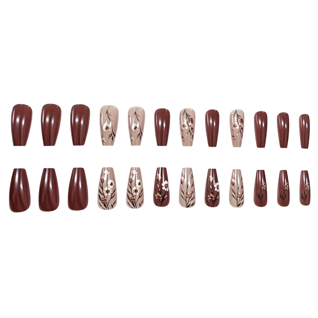 Floral Design Acrylic Nail Enhancements Kalsten