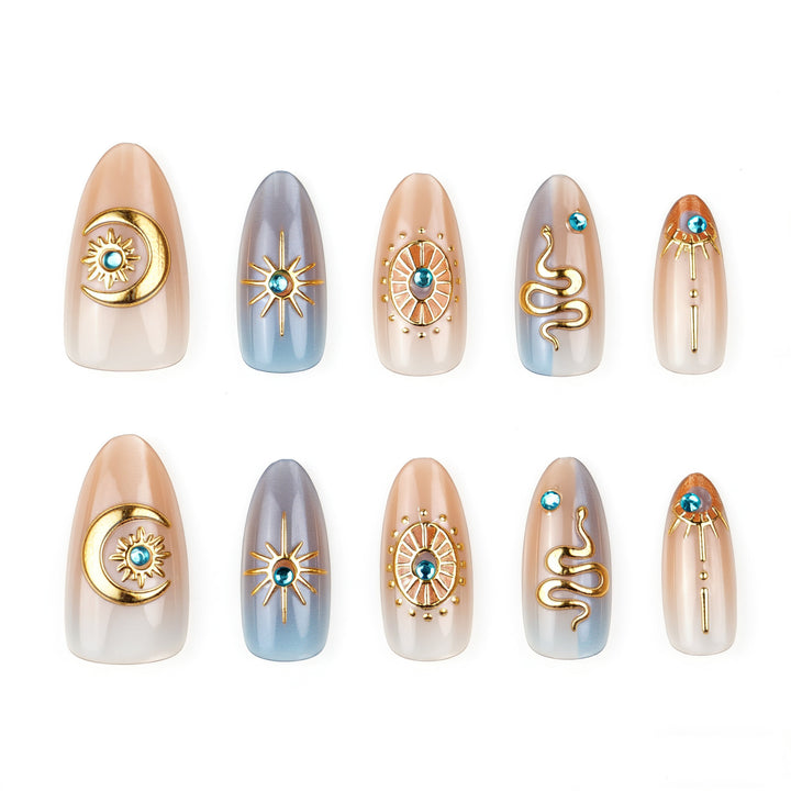 Glamorous artificial nails with luxurious accents Kalsten