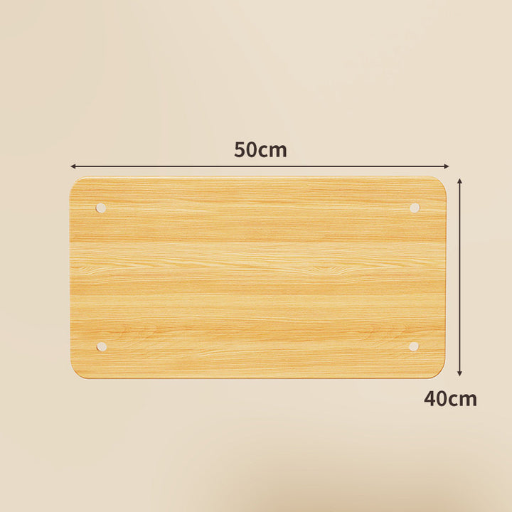 Compact Square Bamboo Shelf Panel with Rounded Corners and Pre-Drilled Mounting Holes