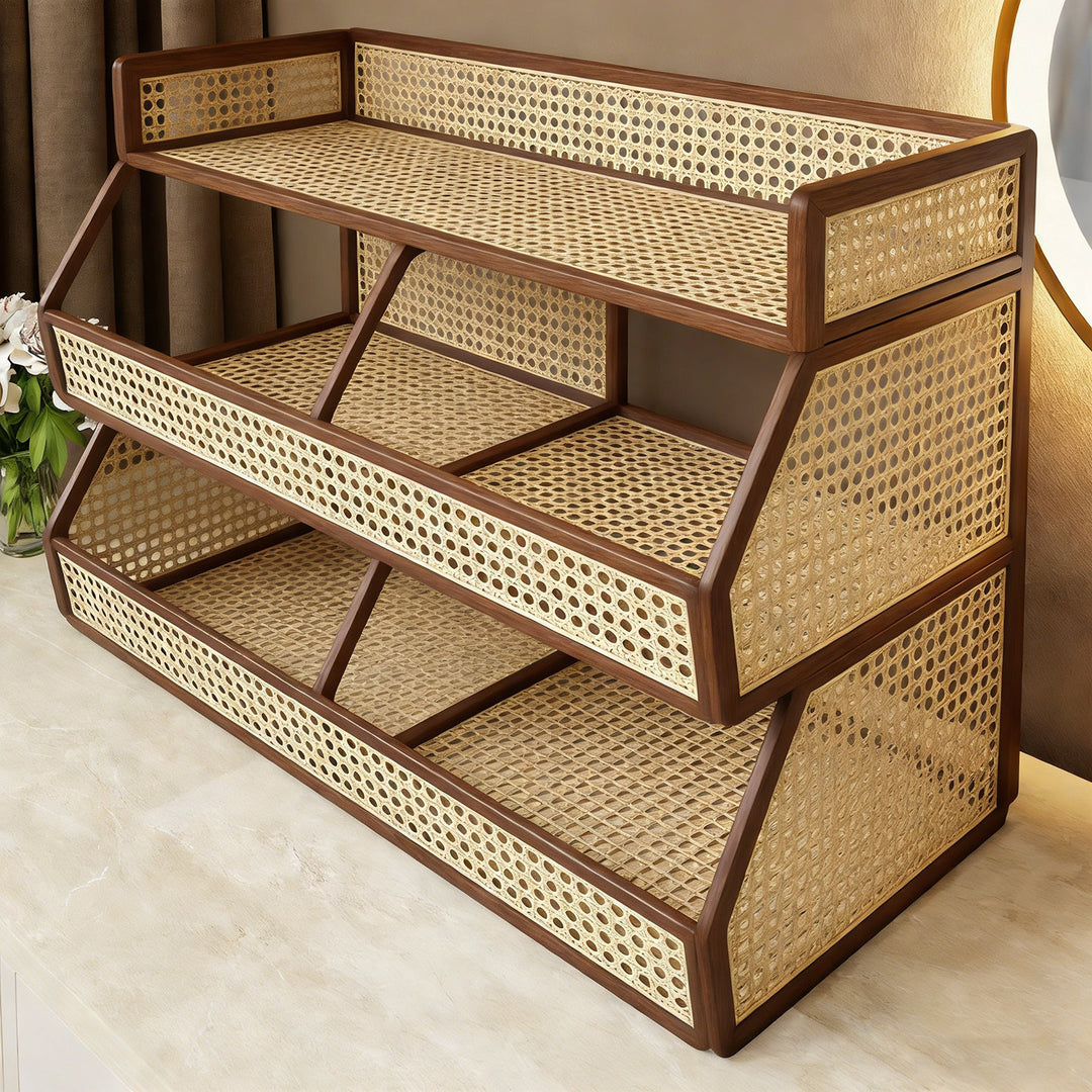 Two-Tier Metal Grid Countertop Vanity Organizer Shelf with Raised Front Lip