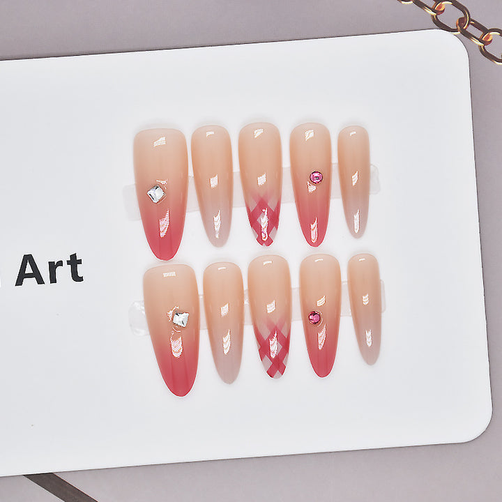 Glamorous Heart-Themed Press-On Nail Set Kalsten