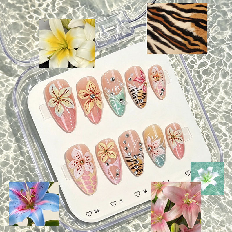 Tropical Floral Press-On Nail Set Kalsten