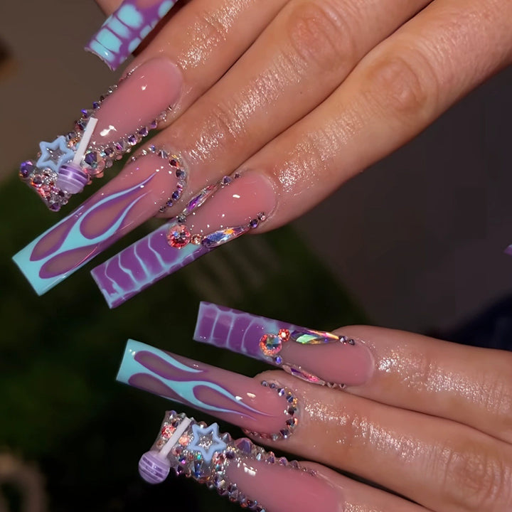 Decorative Long Press-On Nail Extensions Kalsten
