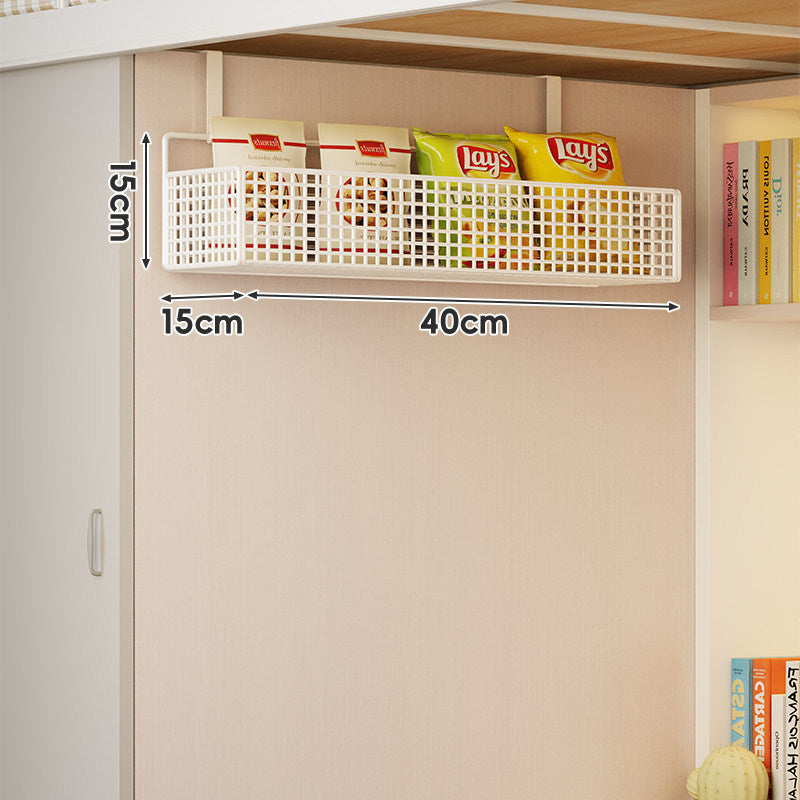 Wall-Mounted Grid Mesh Stacked Tiered Pantry and Bathroom Storage Baskets