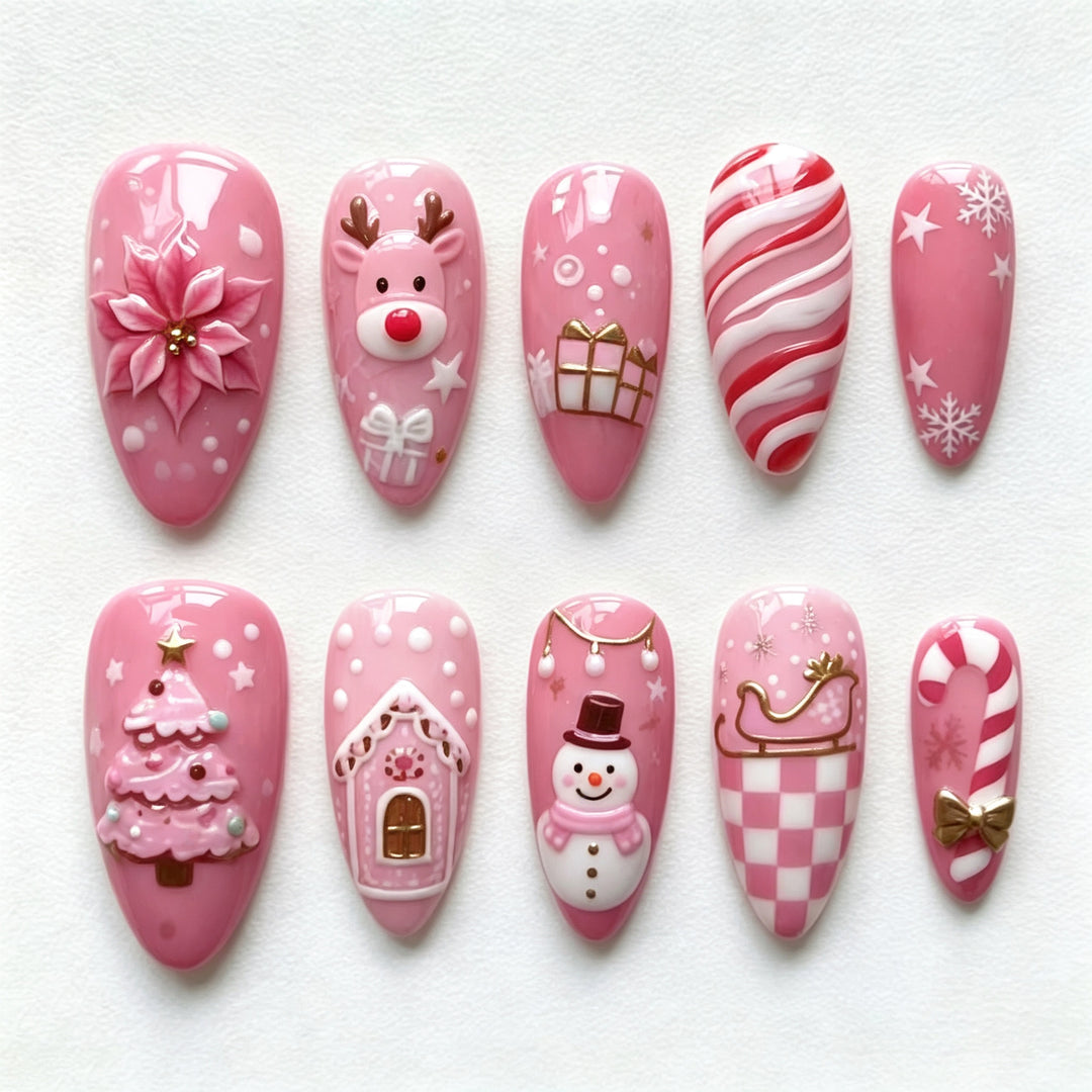 Holiday-Themed Decorative Press-On Nail Set