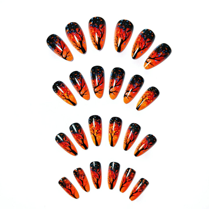 Art nails with creative autumn tree design Kalsten