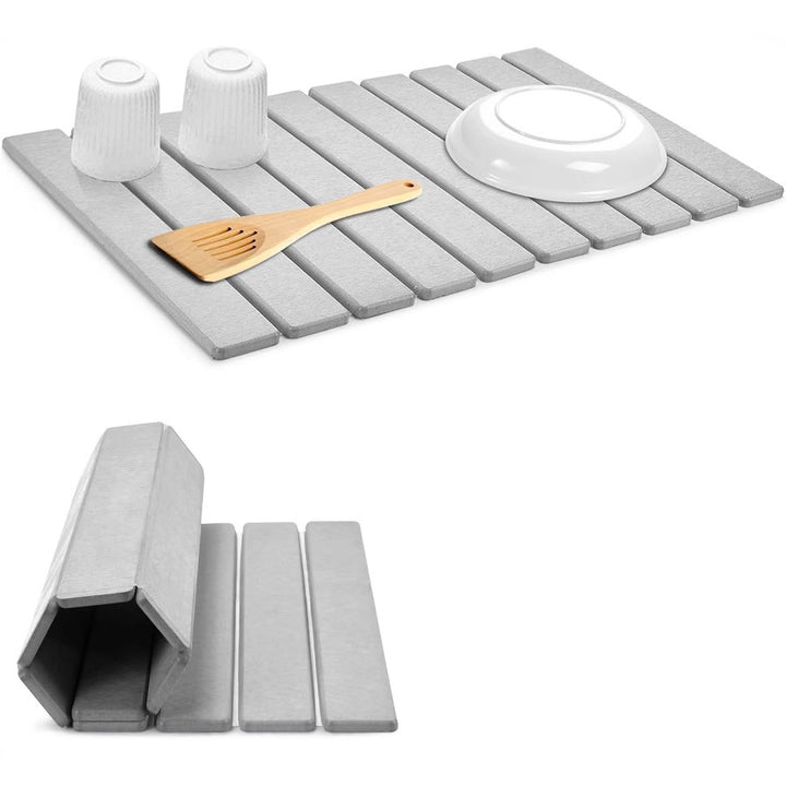 Decorative Marble Striped Kitchen Drying Mat