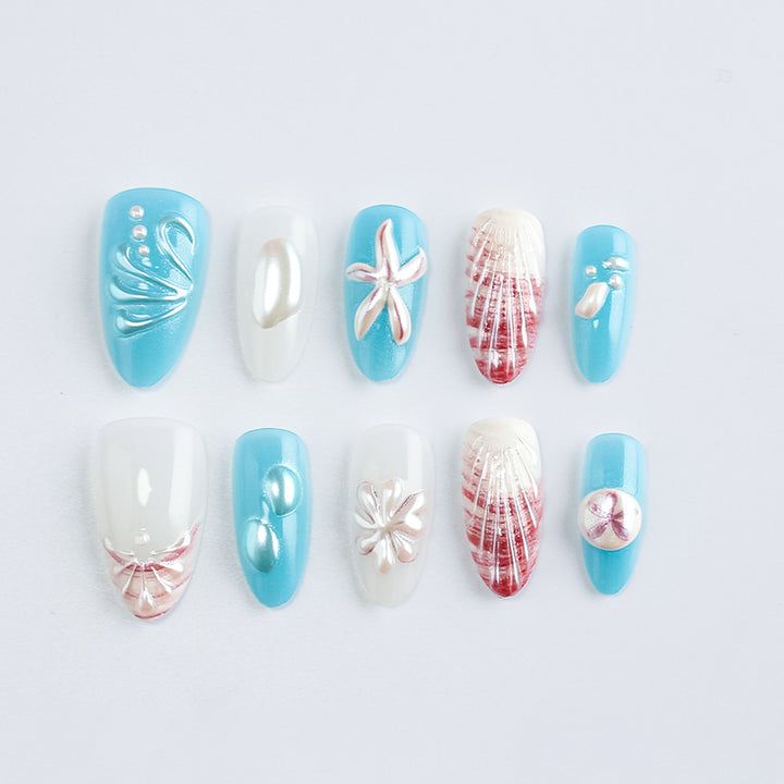 Ocean-Inspired Gel Nail Art Set Kalsten