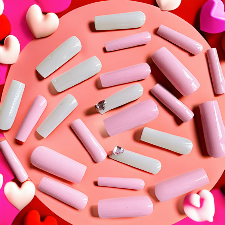 Press-On Nail Extensions with Heart Accents Kalsten