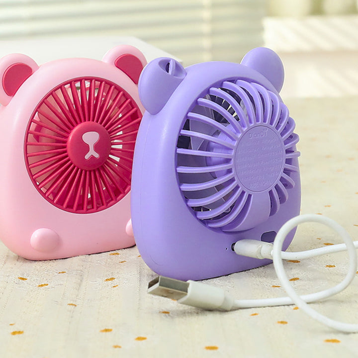 Ladies Portable Hand Fan with Creative Bear Design Kalsten