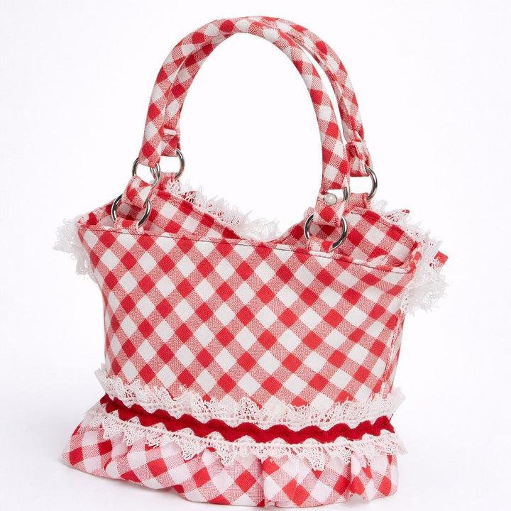 Playful Gingham Print Handbag