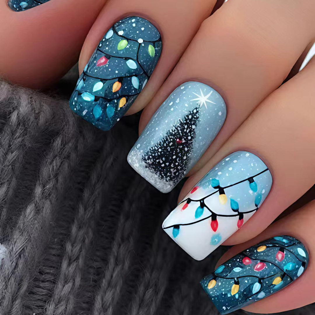 Artificial nails with festive Christmas motif Kalsten