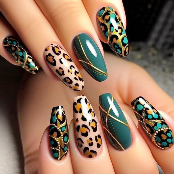Exotic Animal Print Stiletto Nail Art Extensions Kalsten
