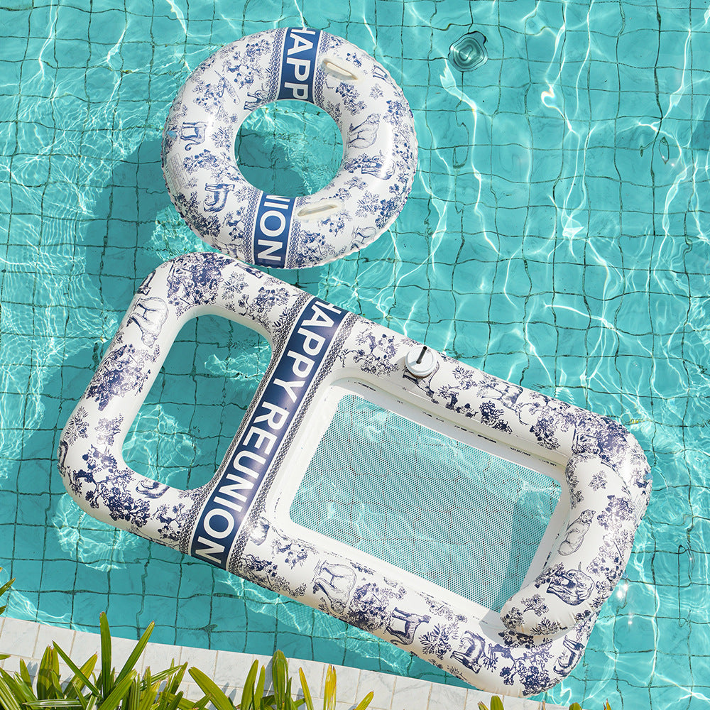 Unisex Elegant Swim Ring with Floral Motifs Kalsten