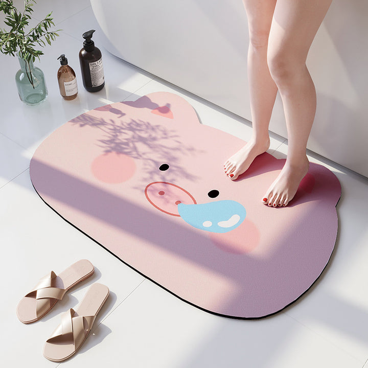 Cartoon Beer-Theme Soft Bath Mat
